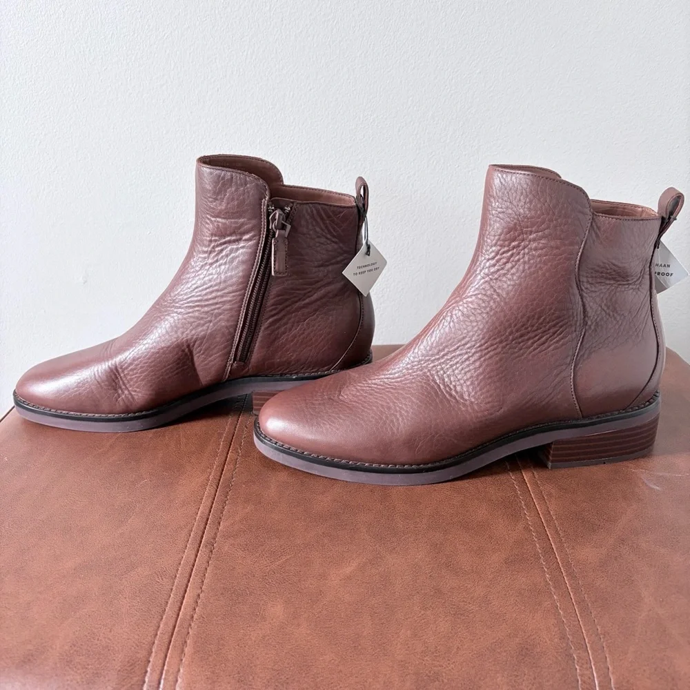 NWT Cole Haan River Waterproof Leather Chelsea Boots - Woodbury / Tan - 10B - Picture 2 of 7